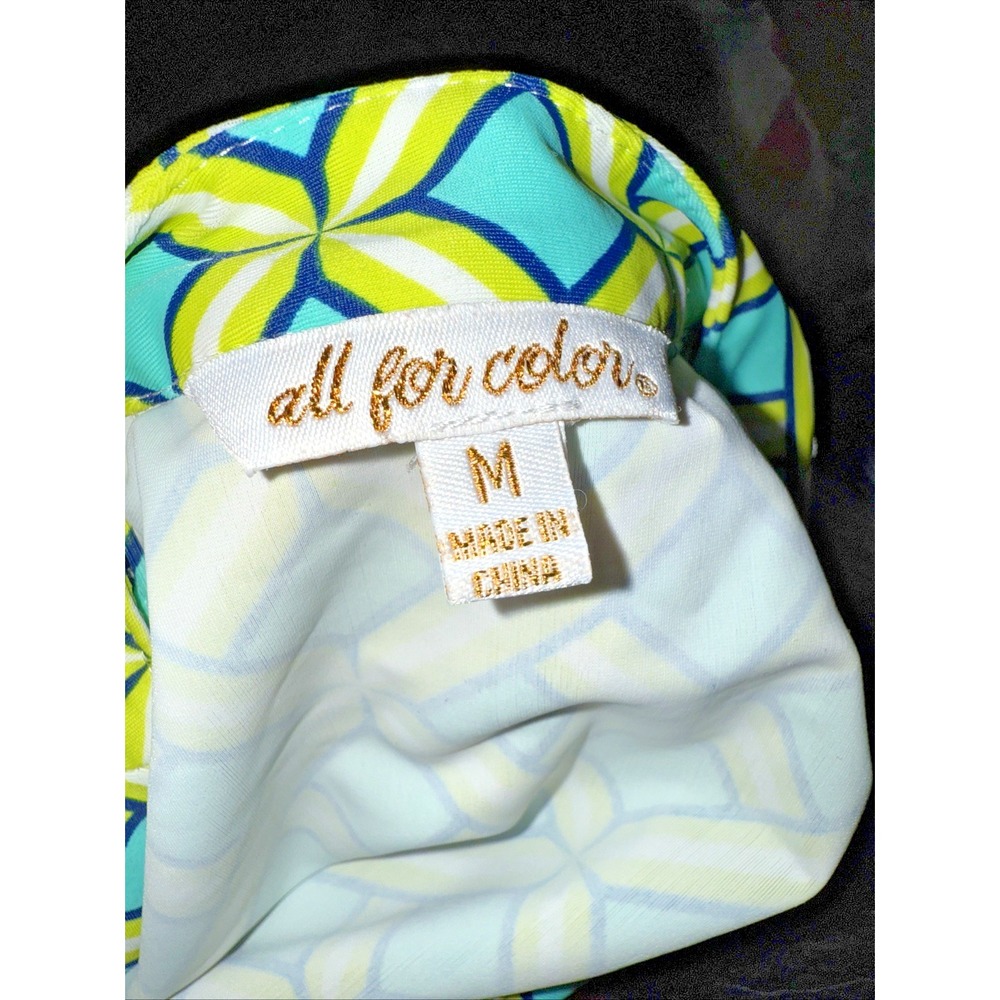 All For Color Geometric Print Dress M Preppy Coastal Resortcore Summer - Picture 3 of 10